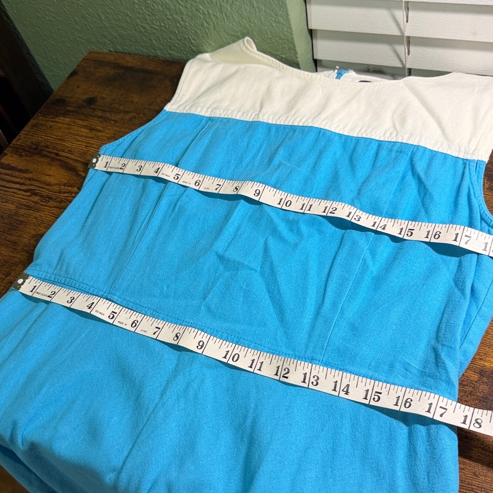 Pendleton Vintage Linen Sleeveless Dress Blue and White - Picture 7 of 7